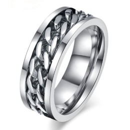 Sõrmus - terasest sõrmus ketiga